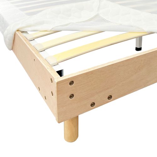 Sommier à Lattes 140 X 190 Cm, 9 Pieds, 2 X 14 Lattes, Gris