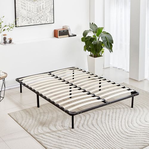 Sommier à Lattes 160x200 cm Sur Pieds,  2×14 Lattes, 7 Pieds Inclus