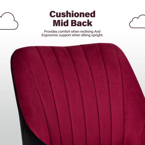 Fauteuil De Bureau Pivotant Velours – Réglable En Hauteur – Base Galvanisée – NEUF