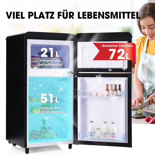 Réfrigérateur Rétro à Double Porte Supérieur Et Inférieur, 72 Litres