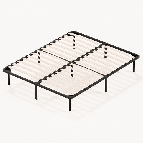 Sommier à Lattes Sur Pieds, Lit 2×14 Lattes, 7 Pieds Inclus,160x200cm