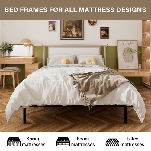 Sommier à Lattes Sur Pieds, Lit 2×14 Lattes, 7 Pieds Inclus,160x200cm