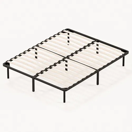 Sommier à Lattes Sur Pieds, Lit 2×13 Lattes, 7 Pieds Inclus, 140x190cm