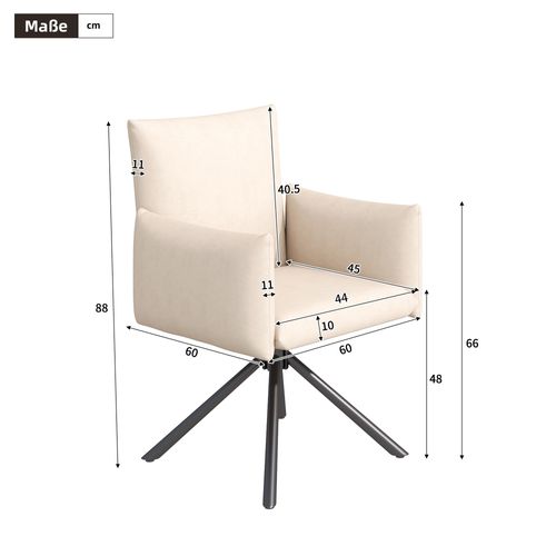 Lot De 2 Fauteuils Pivotants En Velours Beige Avec Pieds Métal, Confort Et élégance