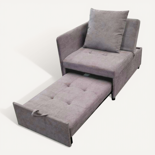 Canapé-lit 3-en-1 En Tissu Avec Dossier Réglable Et Coussin, Compact Pour Petits Espaces