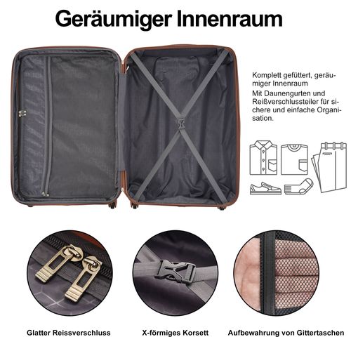 ITACA - Valises. Lot de Valise Rigides 4 Roulettes - Valise Grande