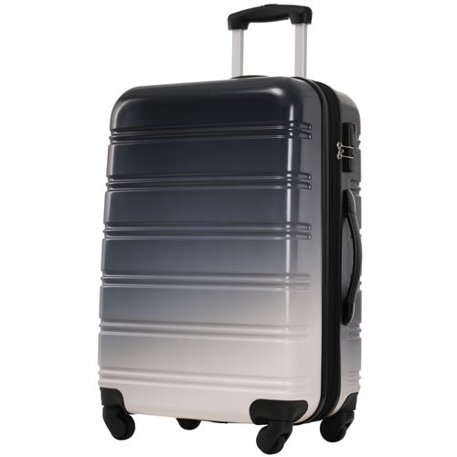 Valise Rigide Cabine 4 Roues Silencieuses, Abs, Cadenas à Code, Noir-gris Dégradé, L 24"