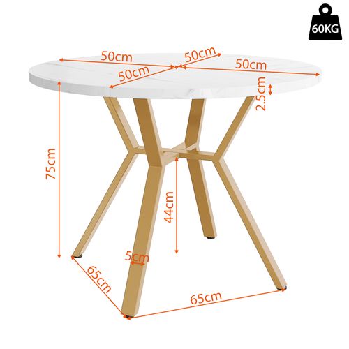 Table Ronde Effet Marbre Et 4 Chaises En Suédine Noire Moderne, Pieds En Métal Doré