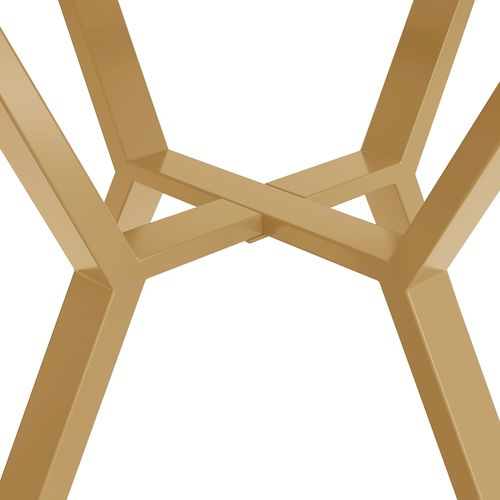 Table Ronde Effet Marbre Et 4 Chaises En Suédine Noire Moderne, Pieds En Métal Doré