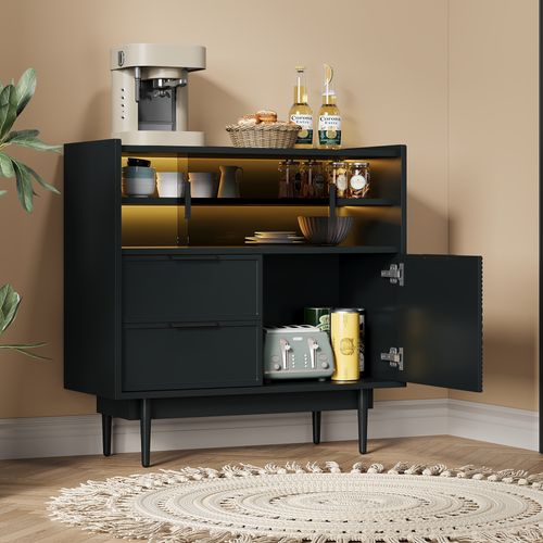 Armoire De Bureau 80 Cm Avec Porte Vitrée Et éclairage LED Multicolore