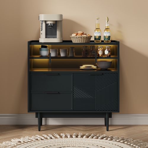 Armoire De Bureau 80 Cm Avec Porte Vitrée Et éclairage LED Multicolore