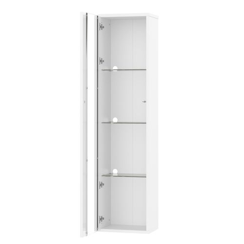 Vitrine Blance 170 Cm Avec éclairage LED Rgb, étagères Et Vitres En Acrylique
