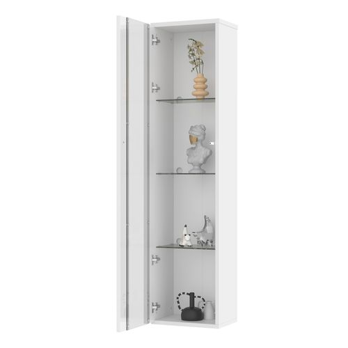 Vitrine Blance 170 Cm Avec éclairage LED Rgb, étagères Et Vitres En Acrylique