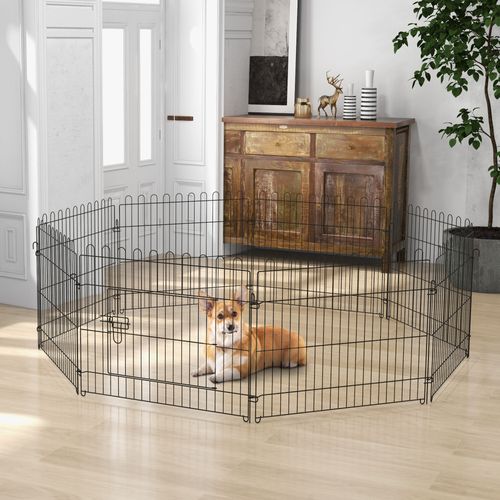 Parc Modulable Pour Chiots En Métal Inoxydable, 5 Tailles, 71x61 Cm