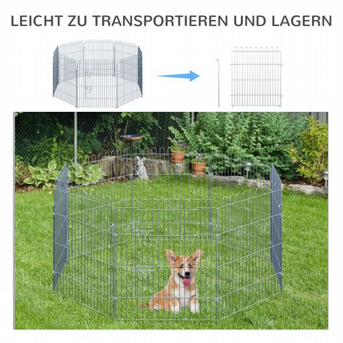 Enclos Modulable Pour Chiots 8 Pièces, 63x76 Cm, Robuste Et Sécurisé