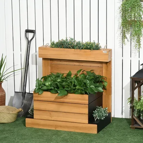 Jardinière Surélevée Bois Avec 4 Bacs Et Système D’auto-arrosage 79,5x49,5x80 Cm