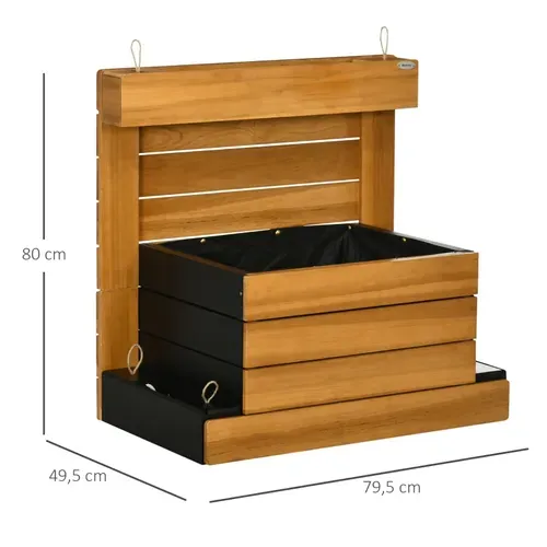 Jardinière Surélevée Bois Avec 4 Bacs Et Système D’auto-arrosage 79,5x49,5x80 Cm