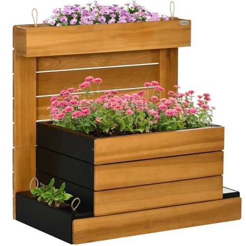 Jardinière Surélevée Bois Avec 4 Bacs Et Système D’auto-arrosage 79,5x49,5x80 Cm