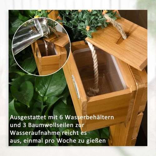 Jardinière Surélevée Bois Avec 4 Bacs Et Système D’auto-arrosage 79,5x49,5x80 Cm
