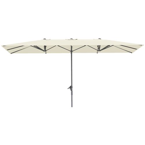 Parasol Double à Manivelle Crème 451x264 Cm Aluminium Et Polyester Uv50+