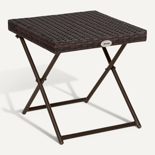 Table D'Appoint Pliante Extérieur Mosaïque Colibri – Table Basse Patio Jardin En Verre Peint Main, Style Bistrot Unique