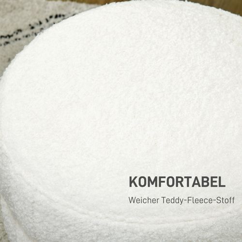 Pouf Rond Avec Coussin Rembourré, Repose-pieds élégant Crème D.40 Cm