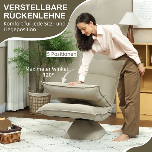 Fauteuil De Sol Pliable Avec Dossier 5 Positions - Canapé Paresseux Gris 175x55cm