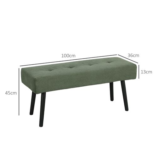 Banc Rembourré En Velours Côtelé - Vert