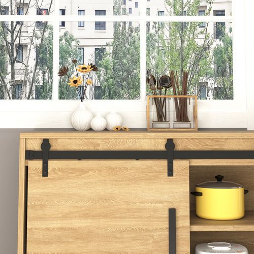 Kit De Quincaillerie Pour Portes Coulissantes Doubles 200 Cm En Acier Noir