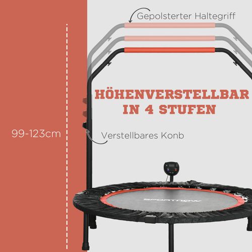 Mini Trampoline De Fitness 102 Cm Avec Poignée Réglable Et écran LCD