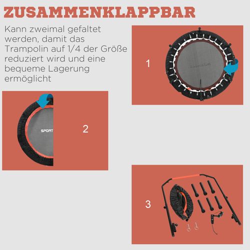 Mini Trampoline De Fitness 102 Cm Avec Poignée Réglable Et écran LCD
