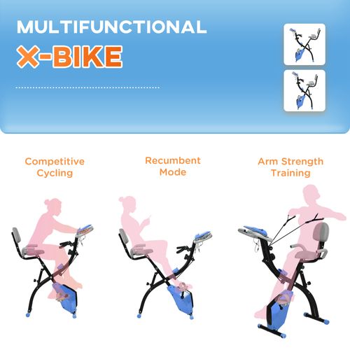 Vélo X-bike 2-en-1 Pliable Avec LCD Et Résistance Magnétique 8 Niveaux