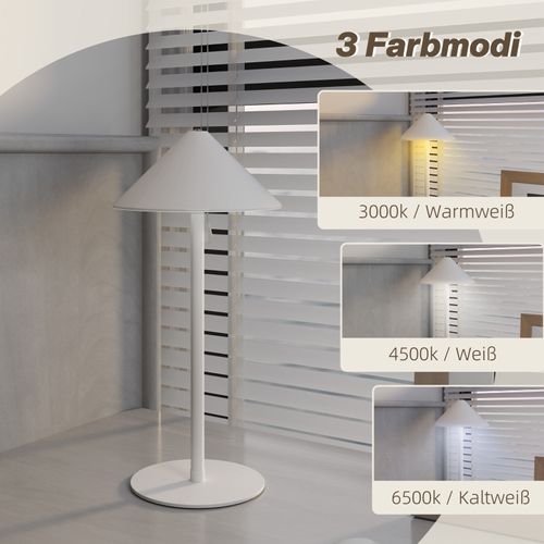 Lot De 2 Lampes De Table LED Rechargeables 3 Couleurs Touch Métal Blanc