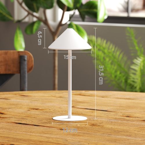 Lot De 2 Lampes De Table LED Rechargeables 3 Couleurs Touch Métal Blanc