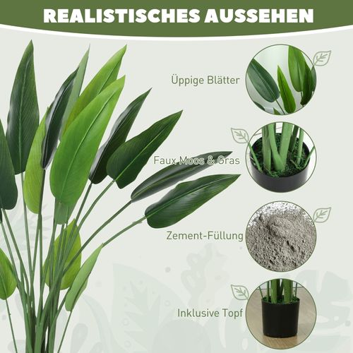 Plante Artificielle Oiseau De Paradis 110 Cm Avec Pot Décoratif