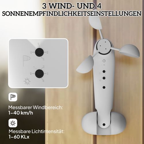 Capteur Solaire Et Vent Intelligent Pour Store Extérieur électrique