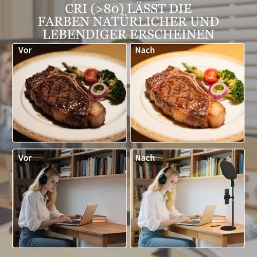 Lampe De Table LED Avec Support Téléphone, 5 Couleurs Et 10 Intensités, Métal Noir