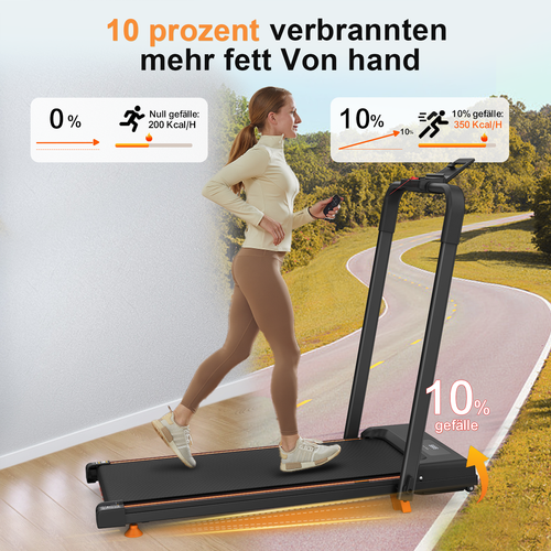 Tapis De Course 3-en-1 Pliable Pour Bureau Et Domicile, Incliné, 120kg