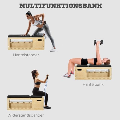 Banc De Musculation Réglable Avec Rangement Et Bandes De Résistance