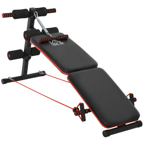 Banc Multifonction Pliable Pour Abdominaux Avec Cordes De Résistance