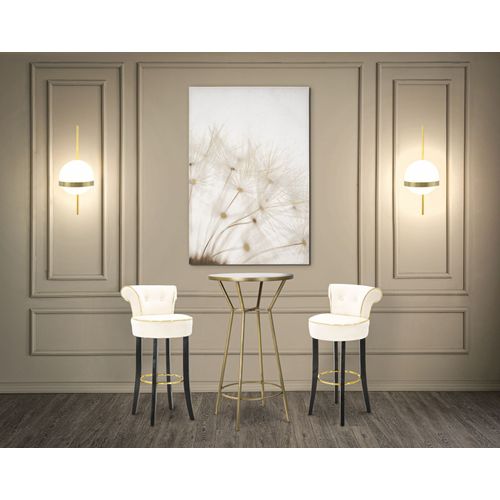 Impression Sur Toile Pastel Avec Cadre Bois Et Décor Doré 80x120 Cm
