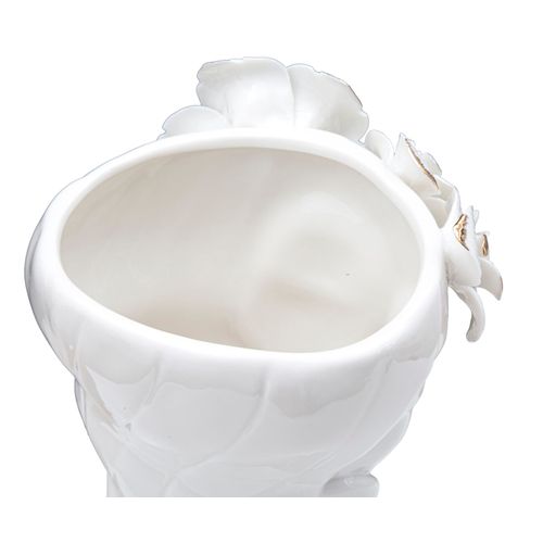 Vase élégant Visage Femme Porcelaine Blanche 14,8x13x29 Cm