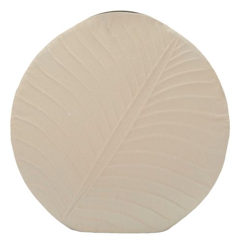 Vase Rond Design Dune En Fer D.41,5x14 Cm Couleur Crème Moderne