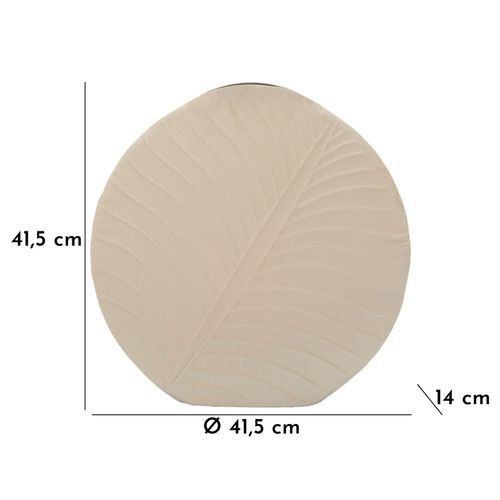 Vase Rond Design Dune En Fer D.41,5x14 Cm Couleur Crème Moderne