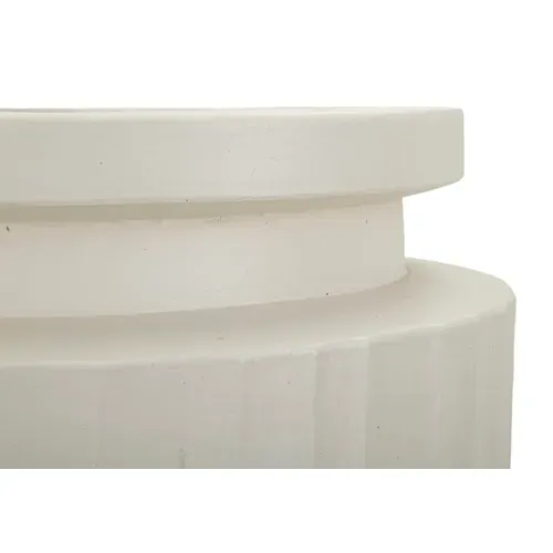 Vase Haut D.32x80 Cm En Mgo Crème Design Moderne Nervuré