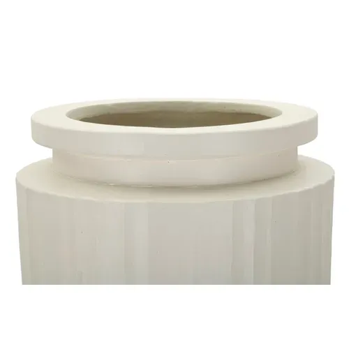 Vase Haut D.32x80 Cm En Mgo Crème Design Moderne Nervuré