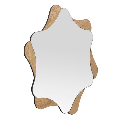 Miroir Mural étoile 80 Cm Avec Décor Bois Rond Moderne