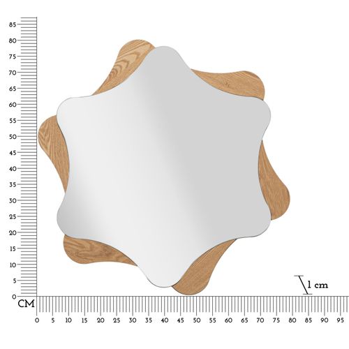 Miroir Mural étoile 80 Cm Avec Décor Bois Rond Moderne