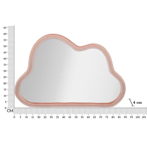 Miroir Mural 90x60 Cm Cadre Tissu Rose Forme Nuageadorable
