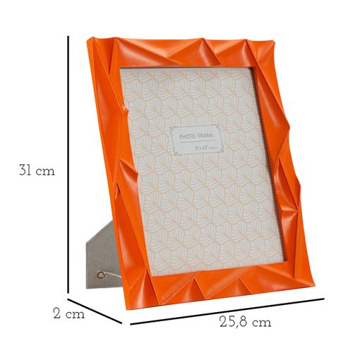 Cadre Photo Rectangulaire Moderne En Résine Orange 25,8x2x31 Cm